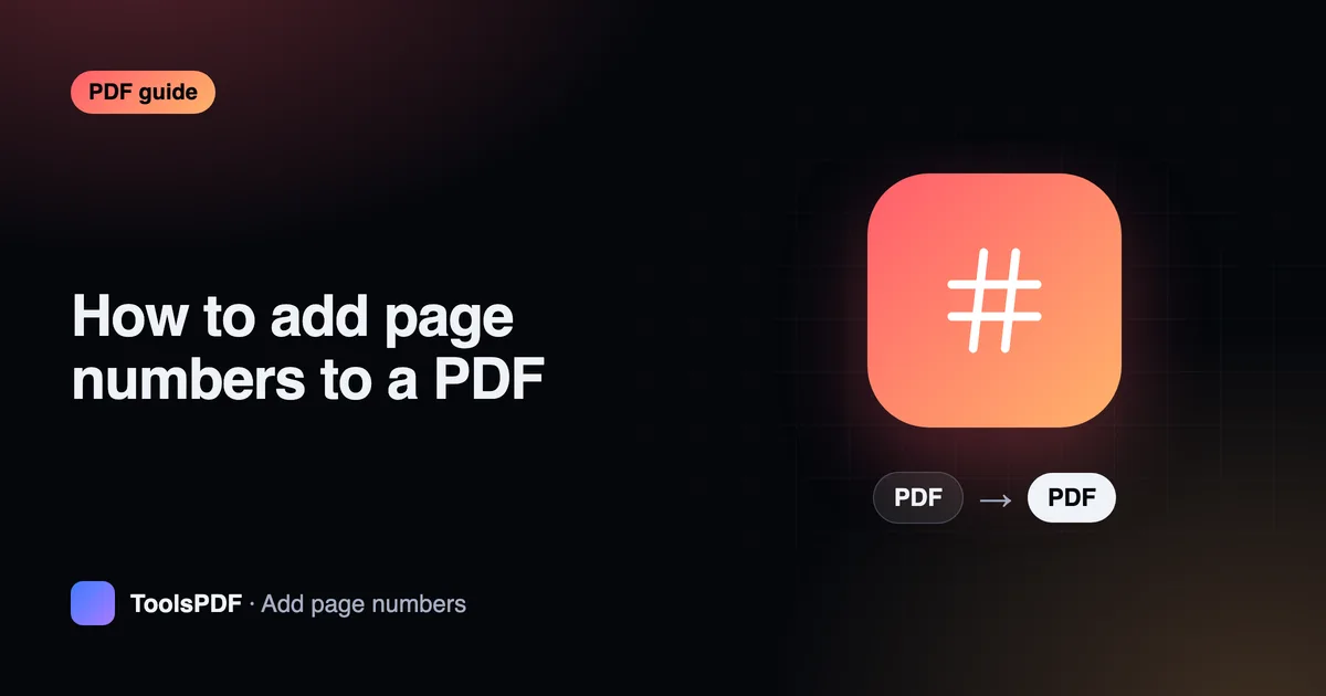 How to add page numbers to a PDF