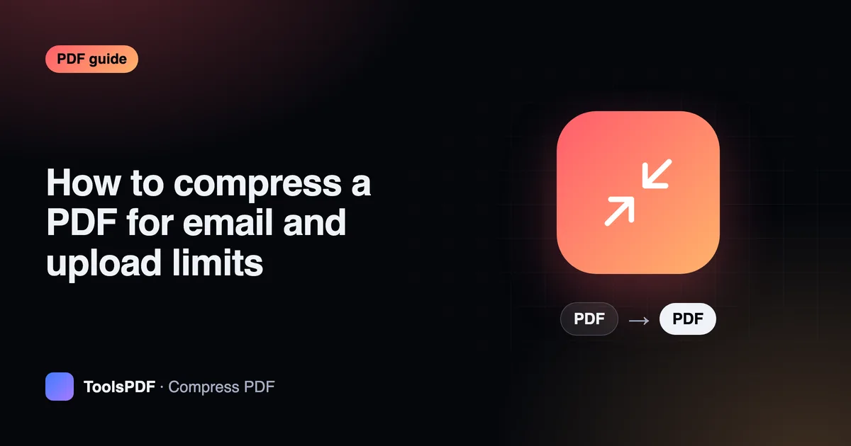 How to compress a PDF for email and upload limits