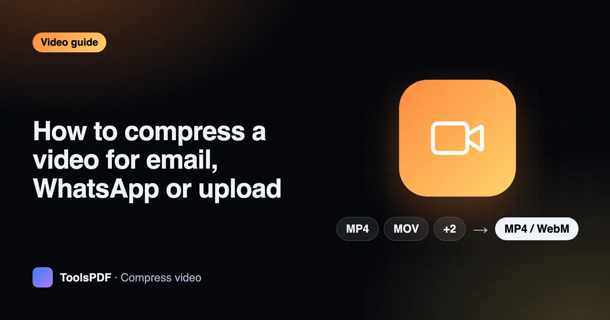 How to compress a video for email, WhatsApp or upload