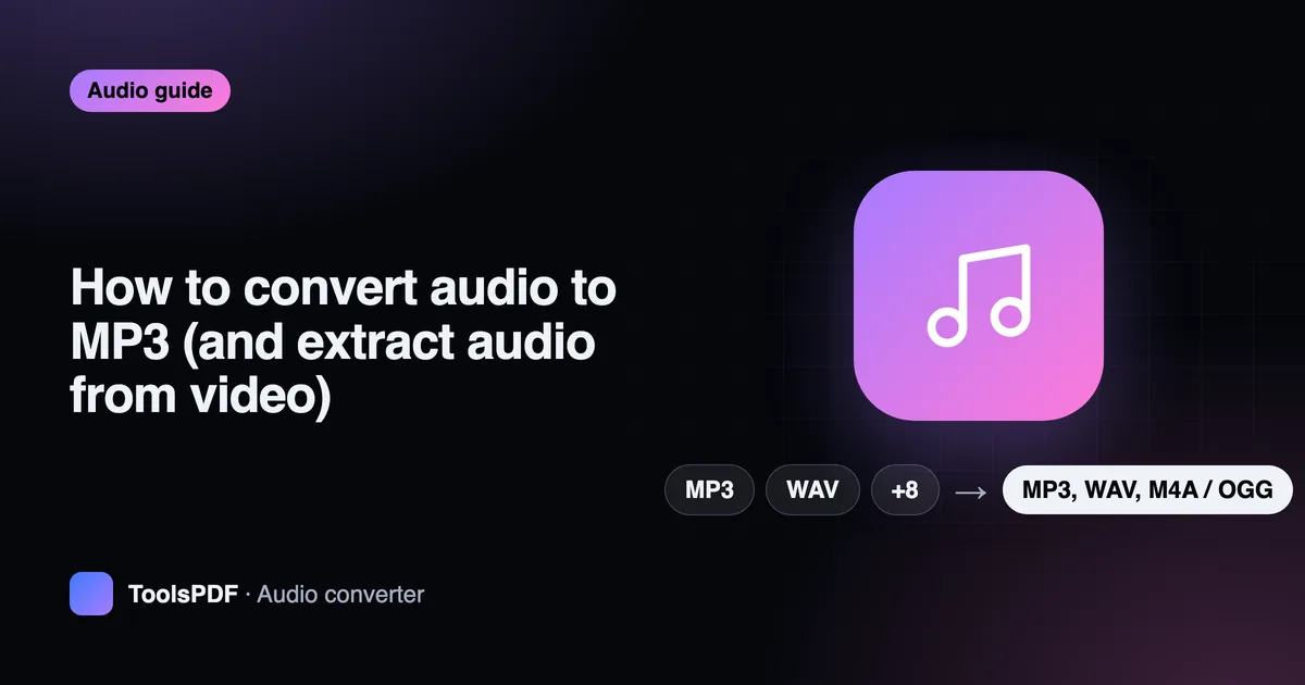 How to convert audio to MP3 (and extract audio from video)