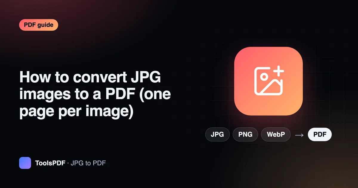 How to convert JPG images to a PDF (one page per image)