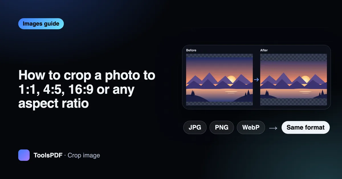 How to crop a photo to 1:1, 4:5, 16:9 or any aspect ratio