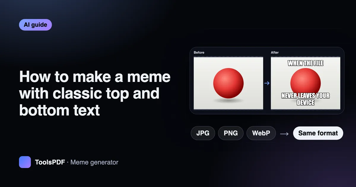 How to make a meme with classic top and bottom text