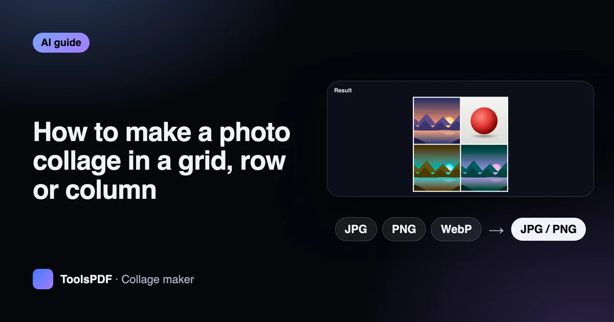 How to make a photo collage in a grid, row or column