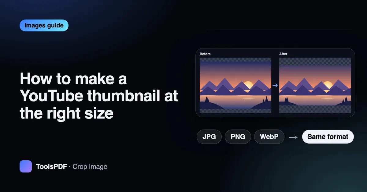 How to make a YouTube thumbnail at the right size