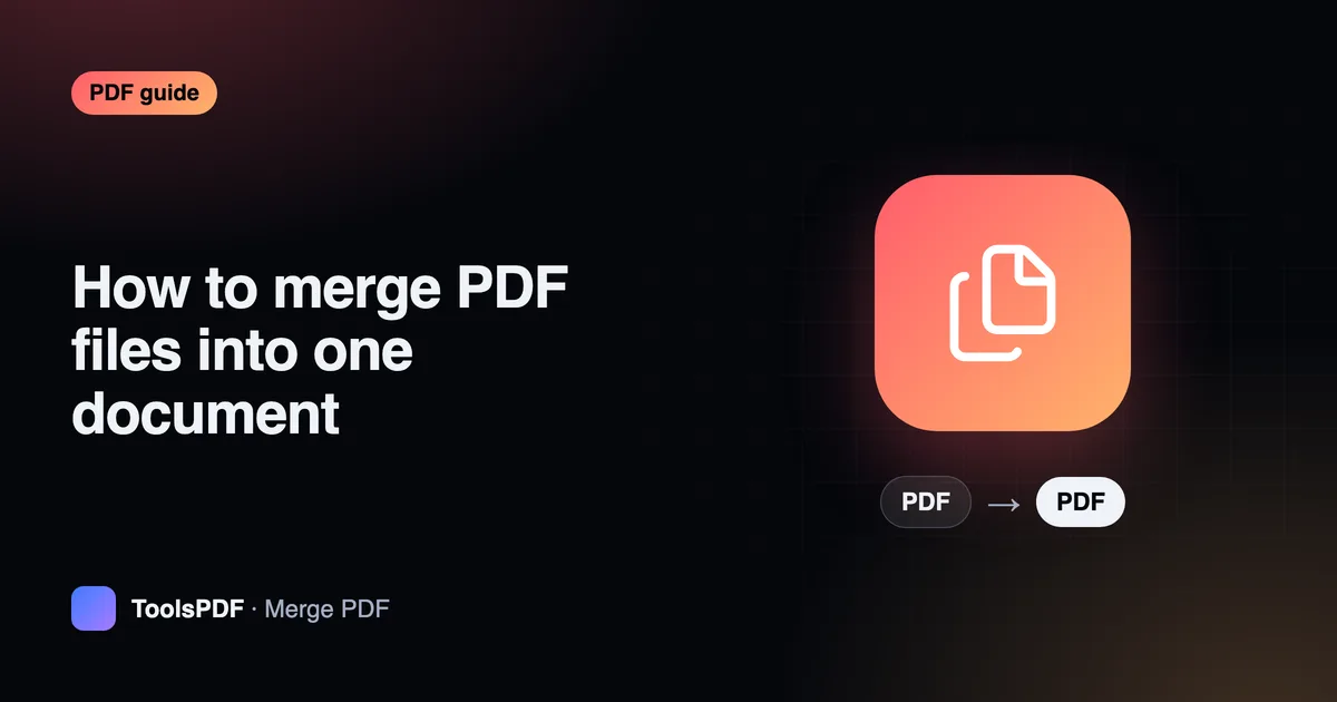 How to merge PDF files into one document