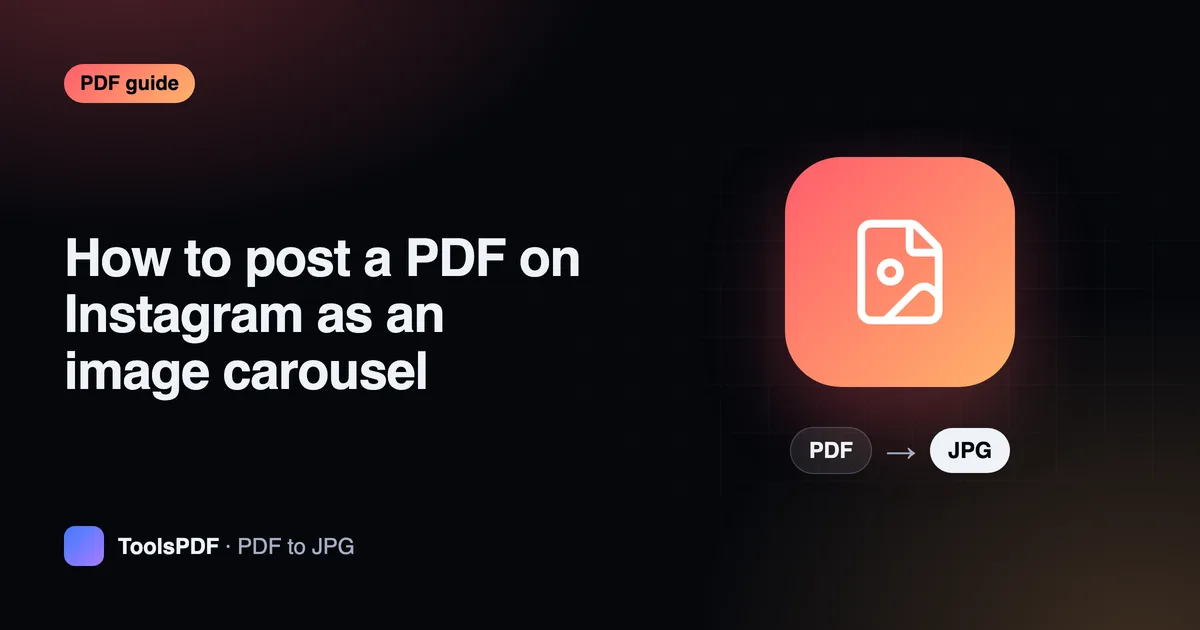 How to post a PDF on Instagram as an image carousel