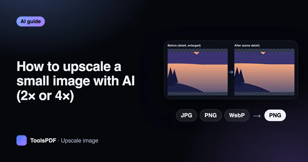 How to upscale a small image with AI (2× or 4×)